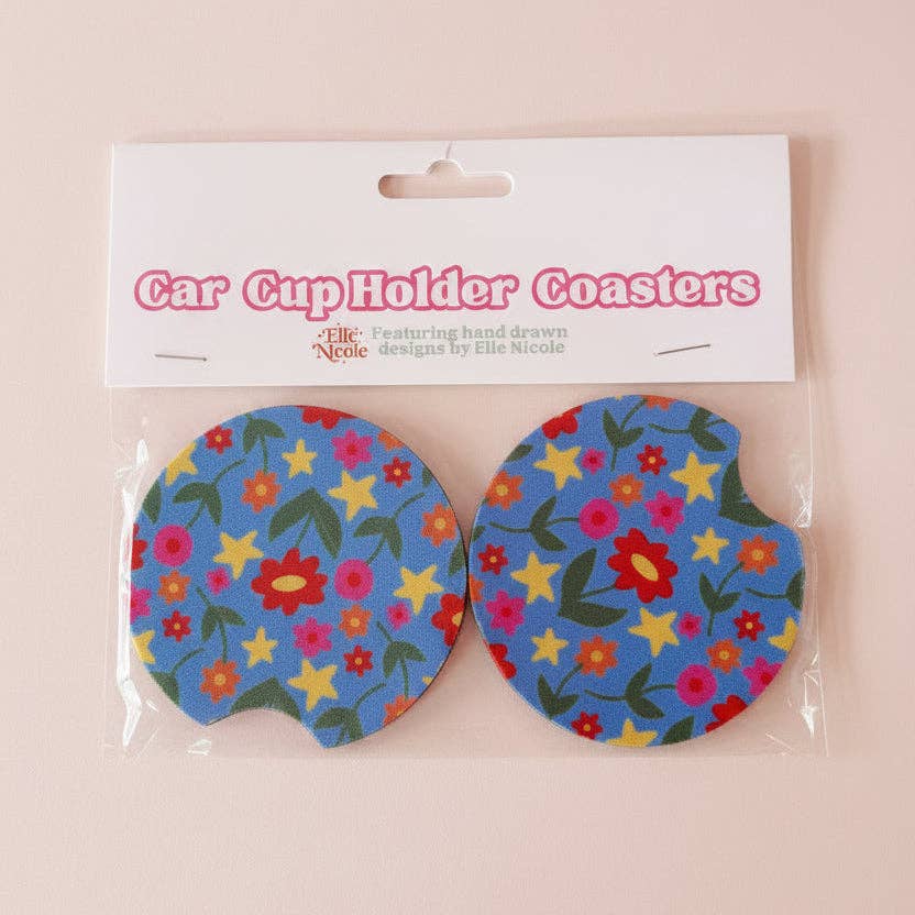 Car Cupholder Coasters - Nicole's Poppies