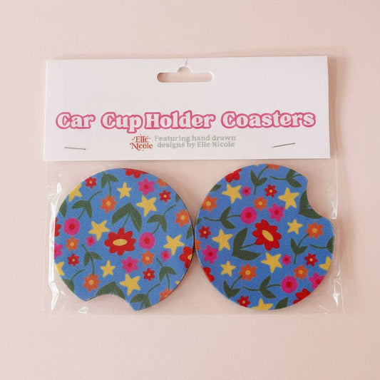Car Cupholder Coasters - Nicole's Poppies