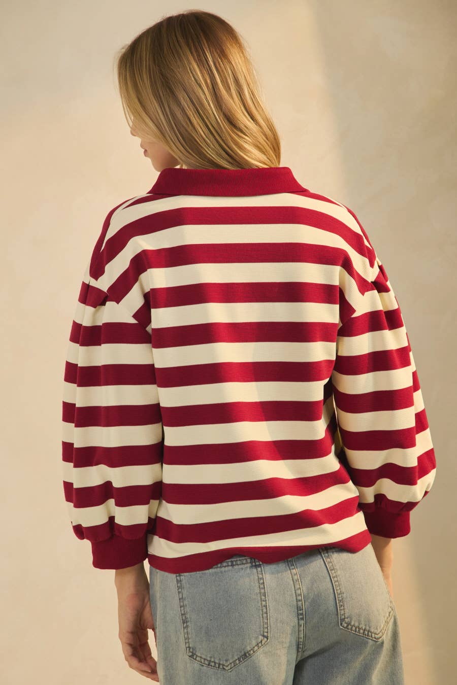 Plus Striped Ottoman Pullover