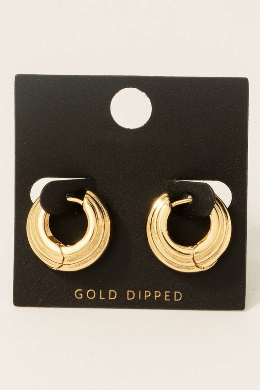 Ridged Hinge Hoop Earrings