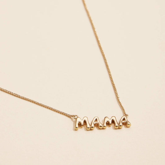 Bubble "MAMA" 18K Gold Dip Necklace