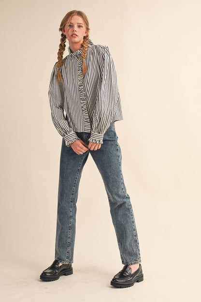 Rosie Ruffle Button Down