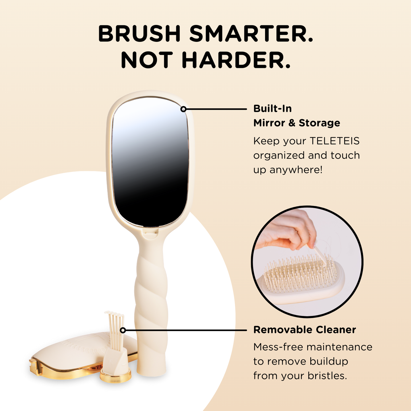 Detangler Hair Brush for Fine Hair - Tan