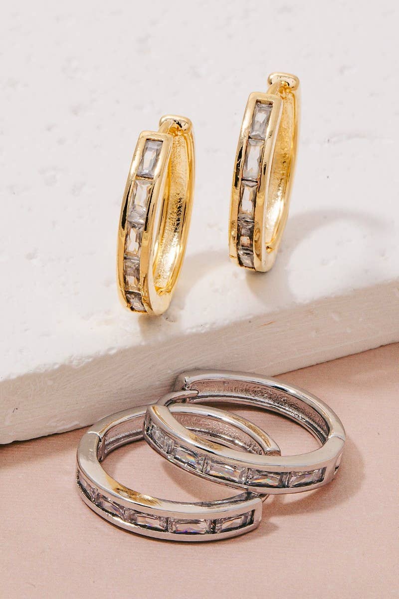 Baguette Hoop Earrings