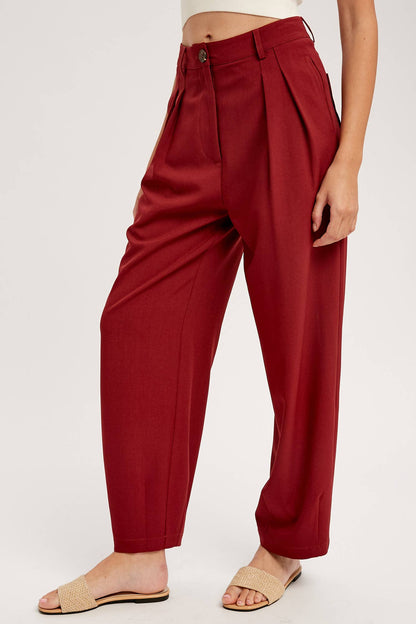 Pleated Wide-Leg Trousers