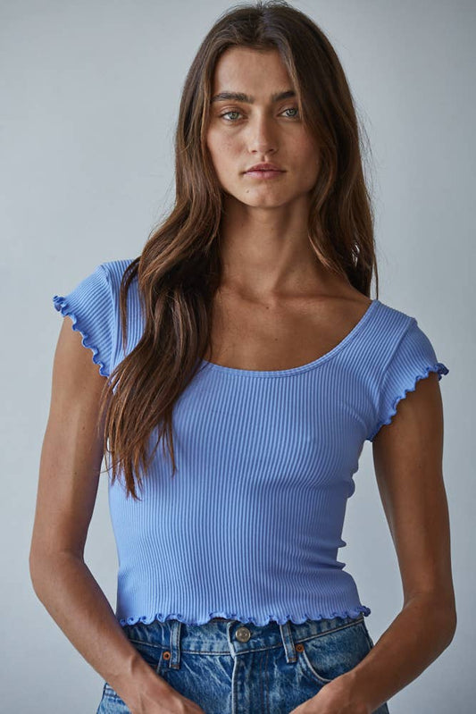 Ribbed Merrow Crop Top