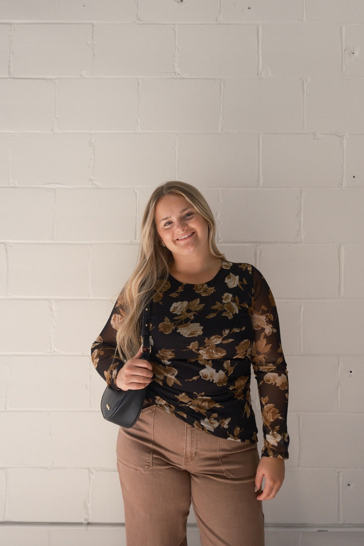 Rose After Dark Mesh Top