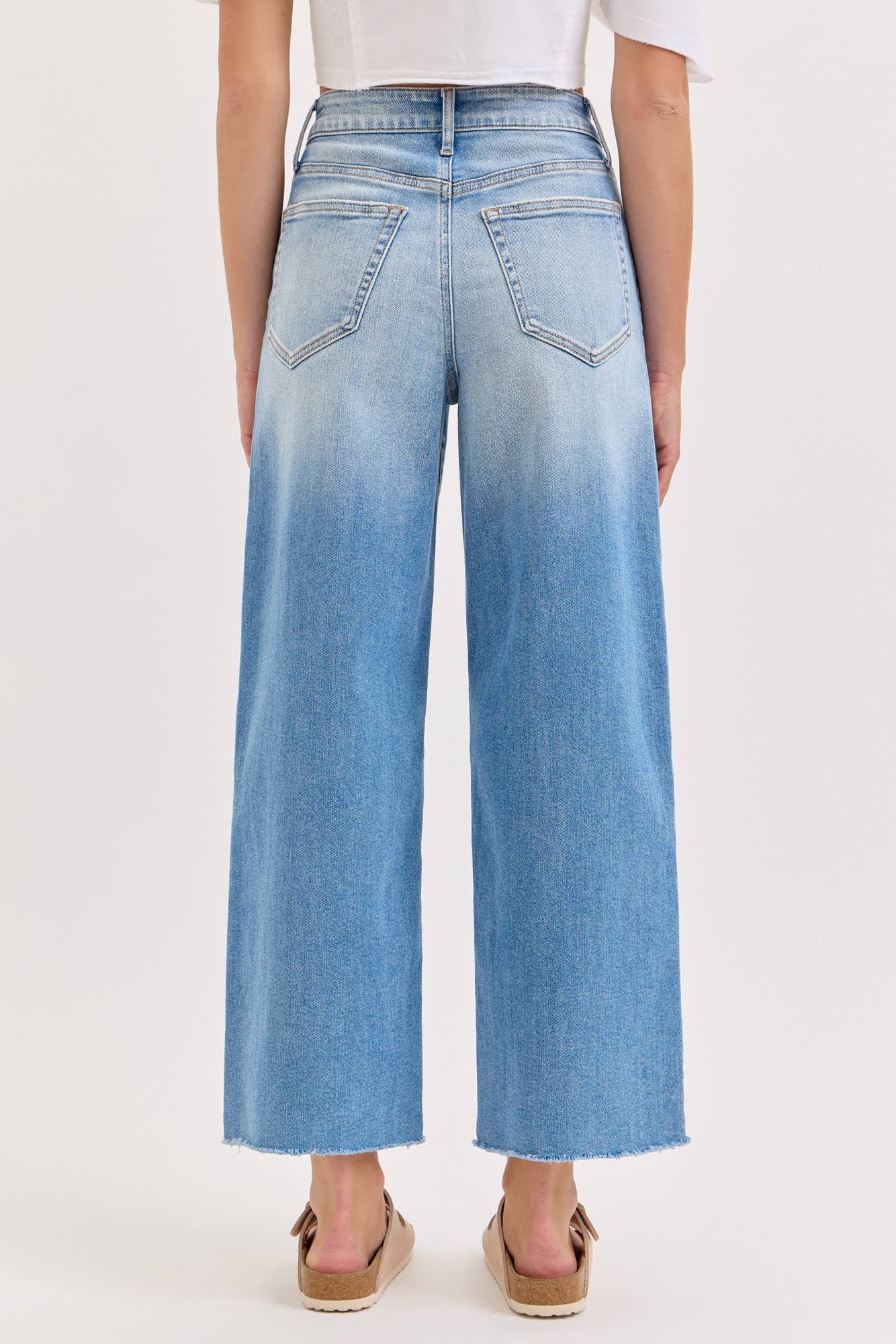 High Rise Crop Wide Leg with Raw Hem | Cello