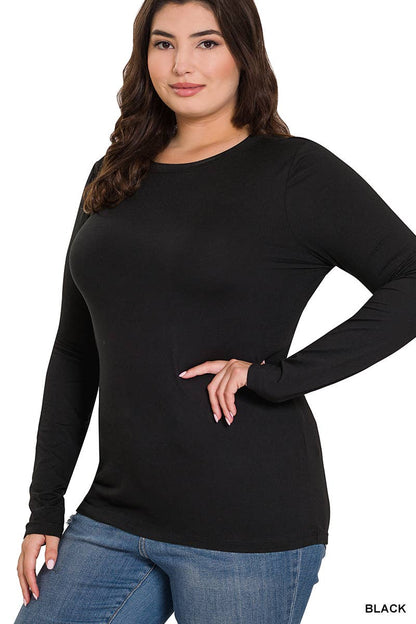 Plus Long Sleeve Under Top | Choose Color