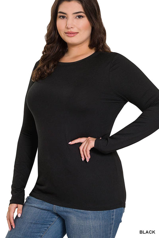 Plus Long Sleeve Under Top | Choose Color