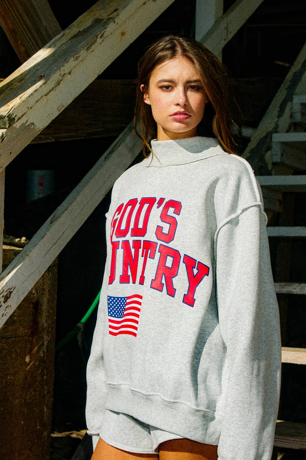 All-American Reversible Mock Neck