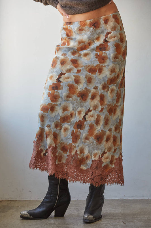 Autumn in Bloom Midi Skirt