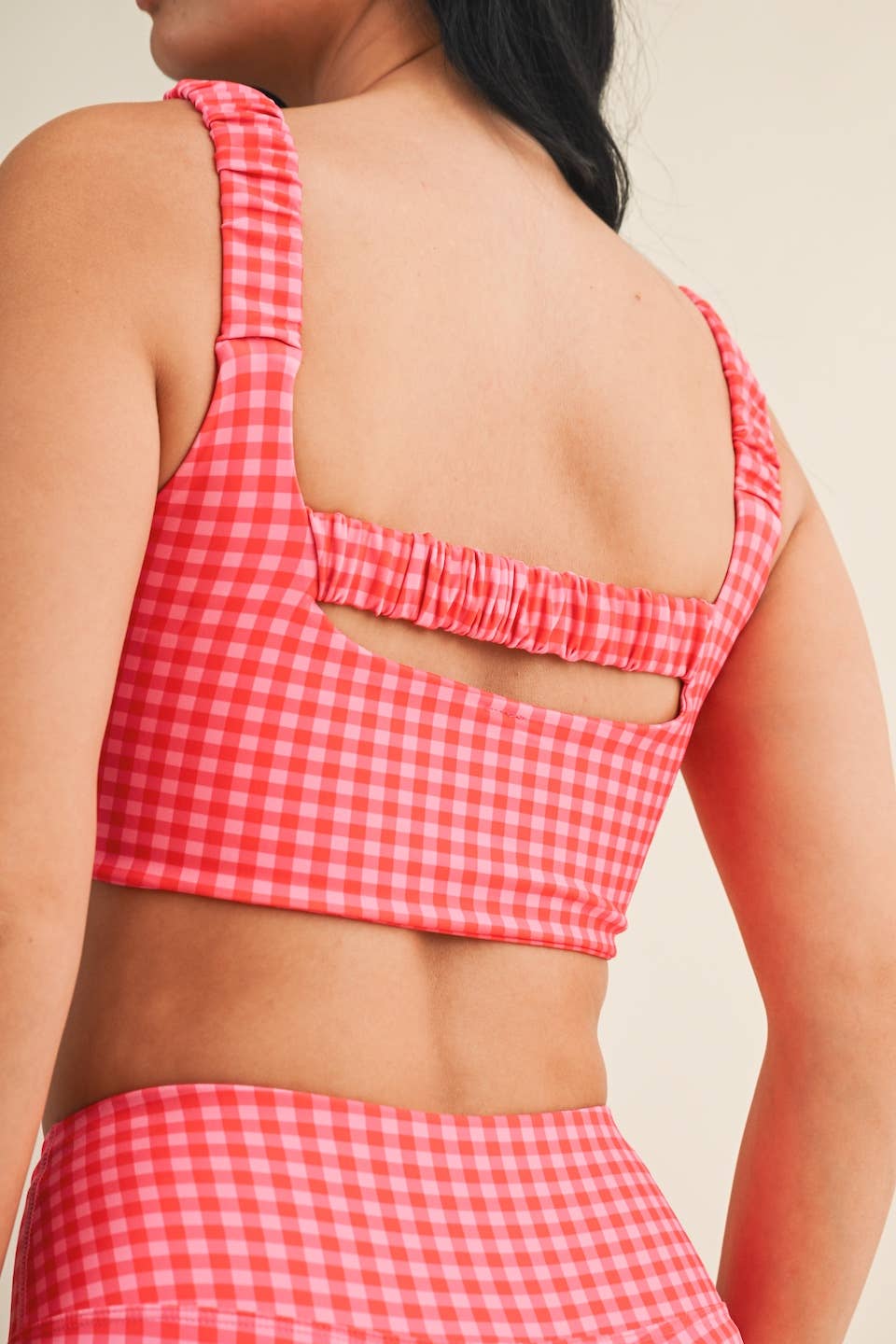 Gingham Ruched Bra