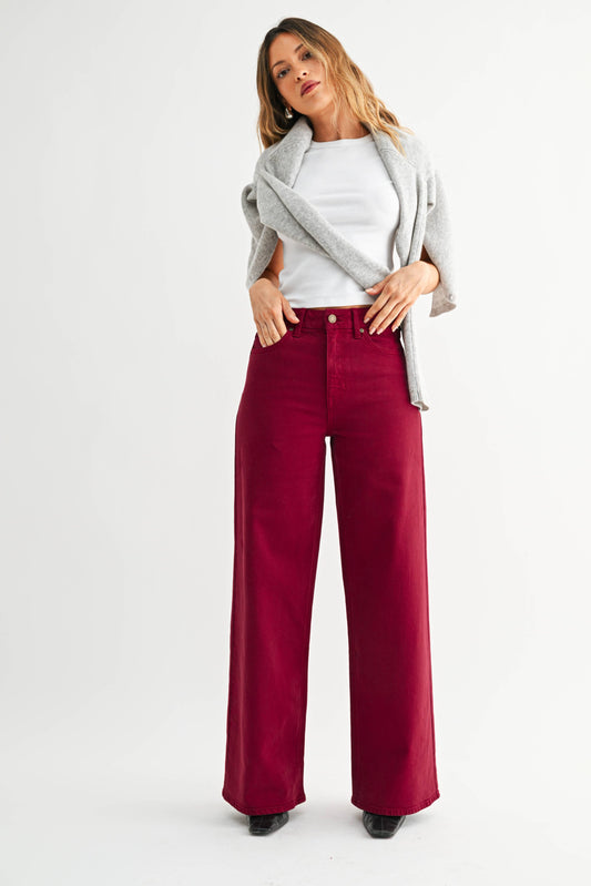Vintage Dark Cherry Palazzo Wide Leg – JBD