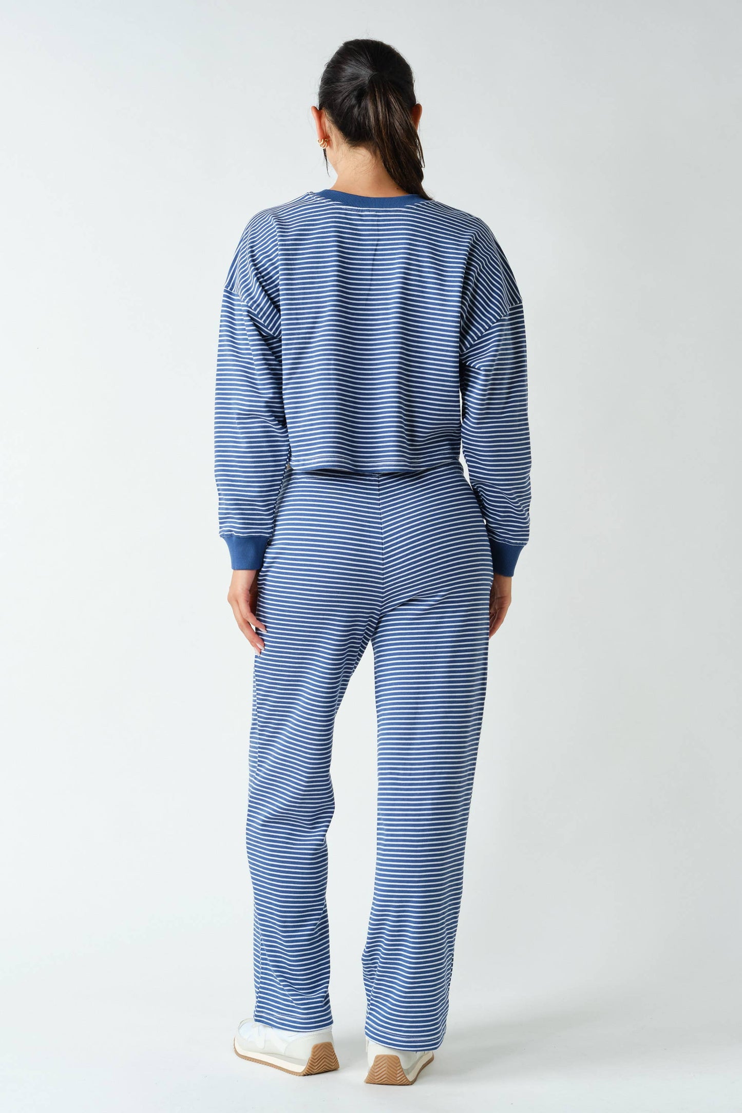 Coastal Striped Crop Top & Pant Set