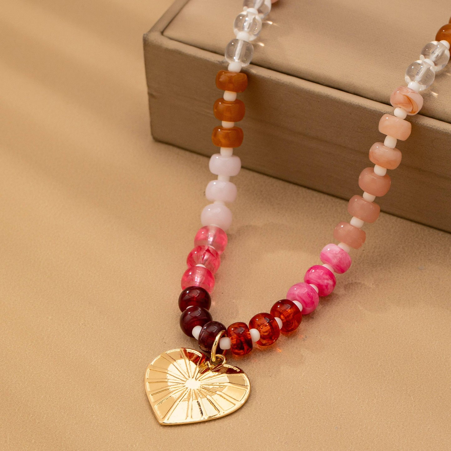 Spiked Heart Charm Necklace