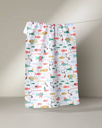 Light Holiday Fish Tea Towel