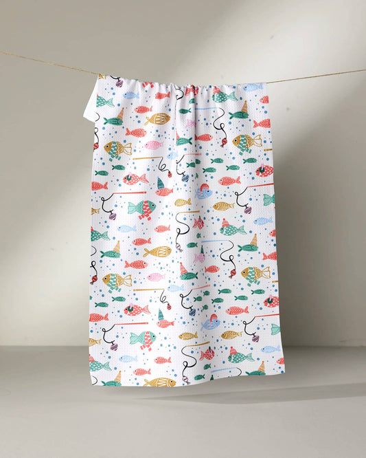 Light Holiday Fish Tea Towel