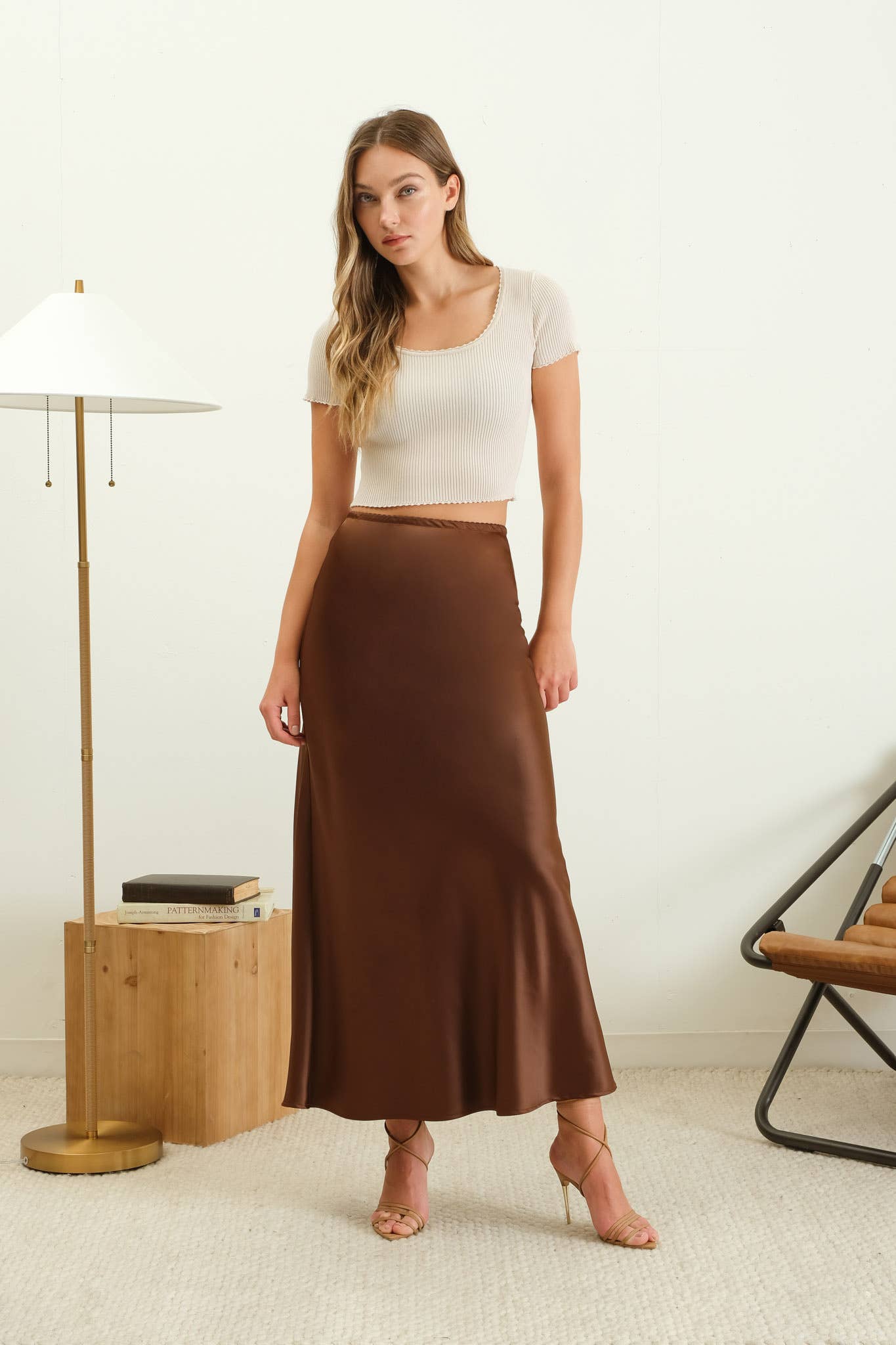 Satin Midi Skirt