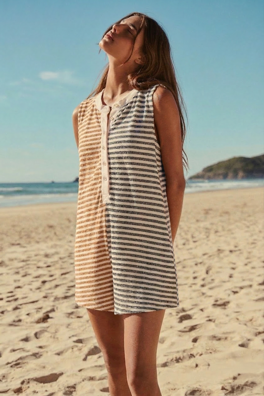 Striped Contrast Romper