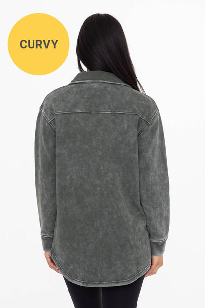 Plus Snap-On Shacket with Pockets