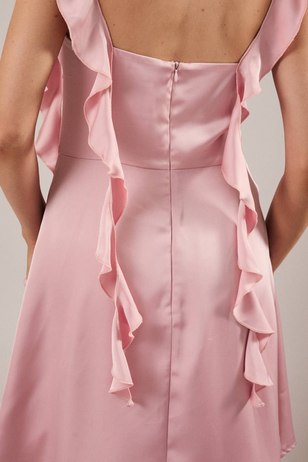 Rosé Ruffle Mini Dress