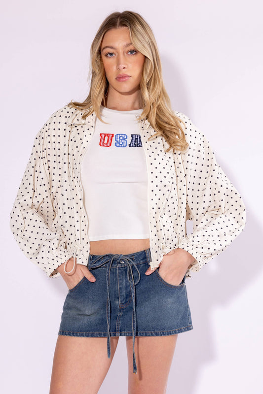 Spot On Peplum Windbreaker