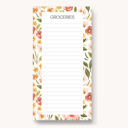 Spring Garden Magnetic Grocery Notepad