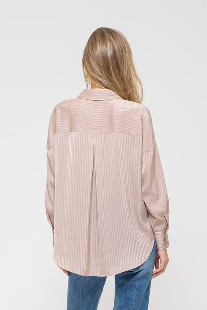 Eden Pinstripe Button-Down Top