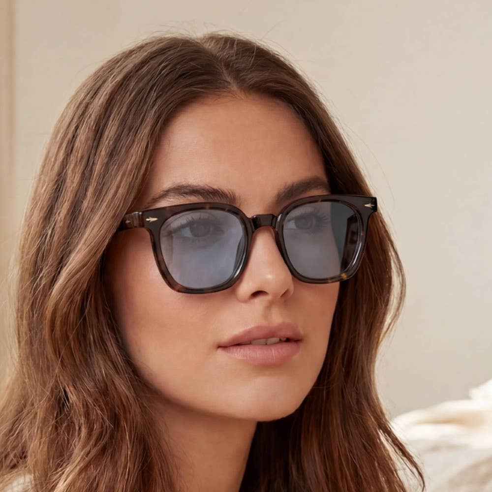 Round Tortoise Frame Sunglasses