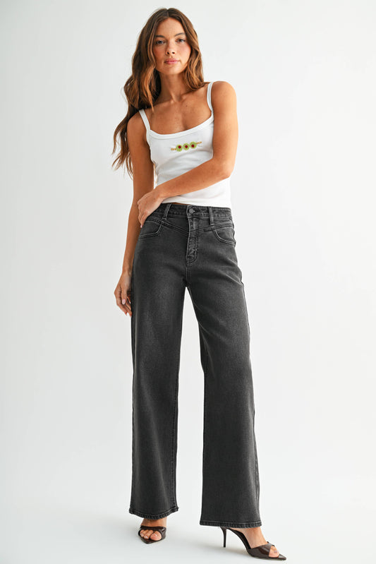 Washed Black Straight-Leg Jeans | JBD