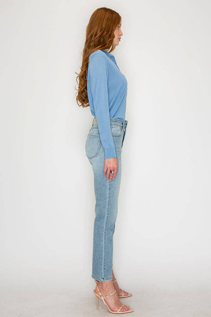 High Rise Slim Straight Jeans