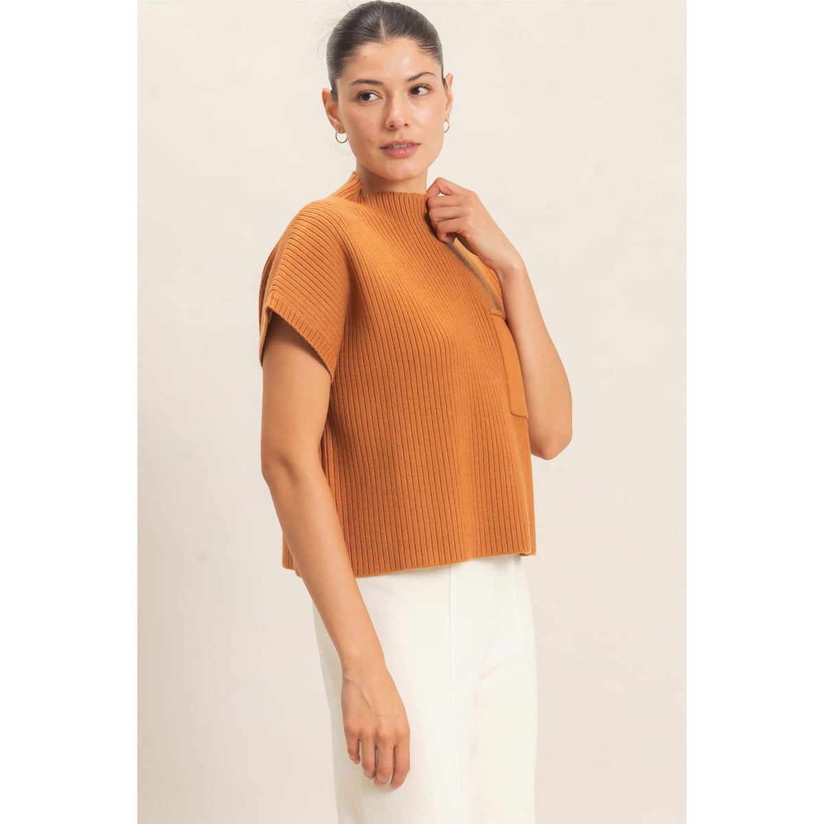 Camel Crush Ribbed Sweater