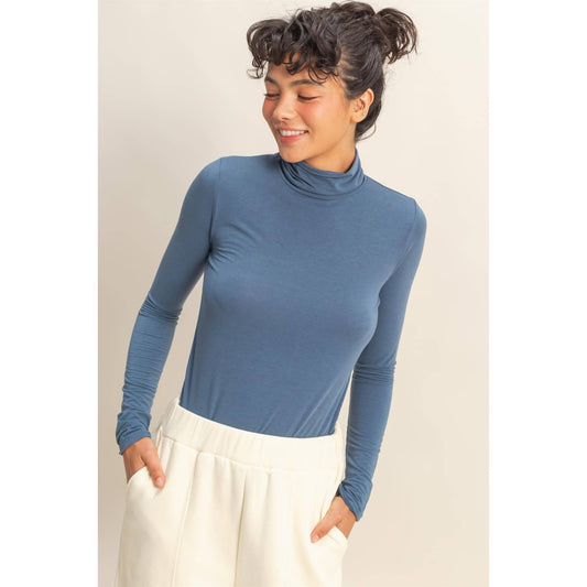 Turtleneck Long Sleeve Fitted Top