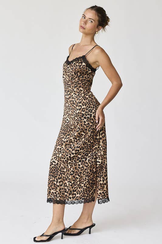 Amelia Leopard Slip Dress