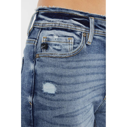High Rise Distressed Mom Jeans | Medium Wash
