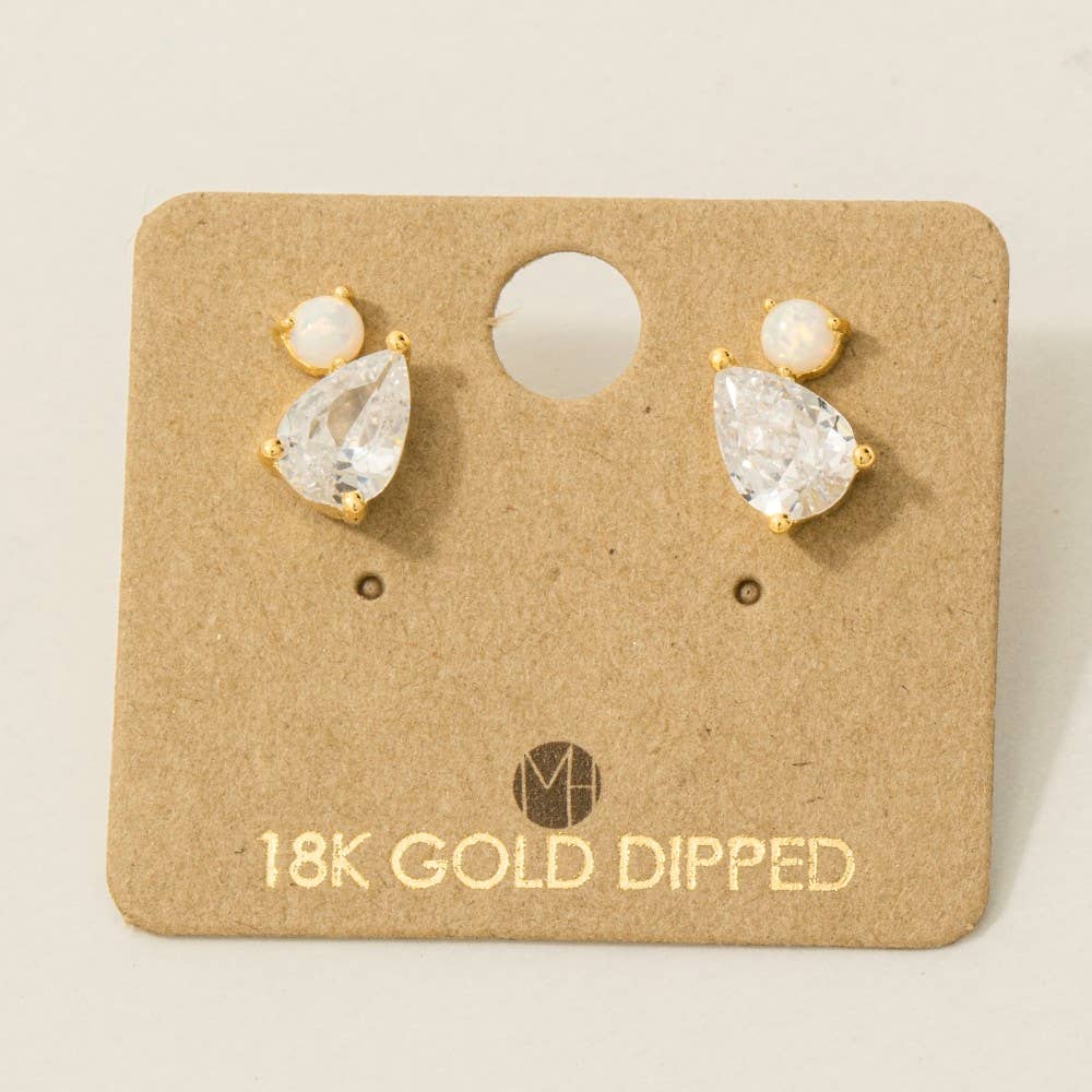 Rhinestone Teardrop Stud Earrings