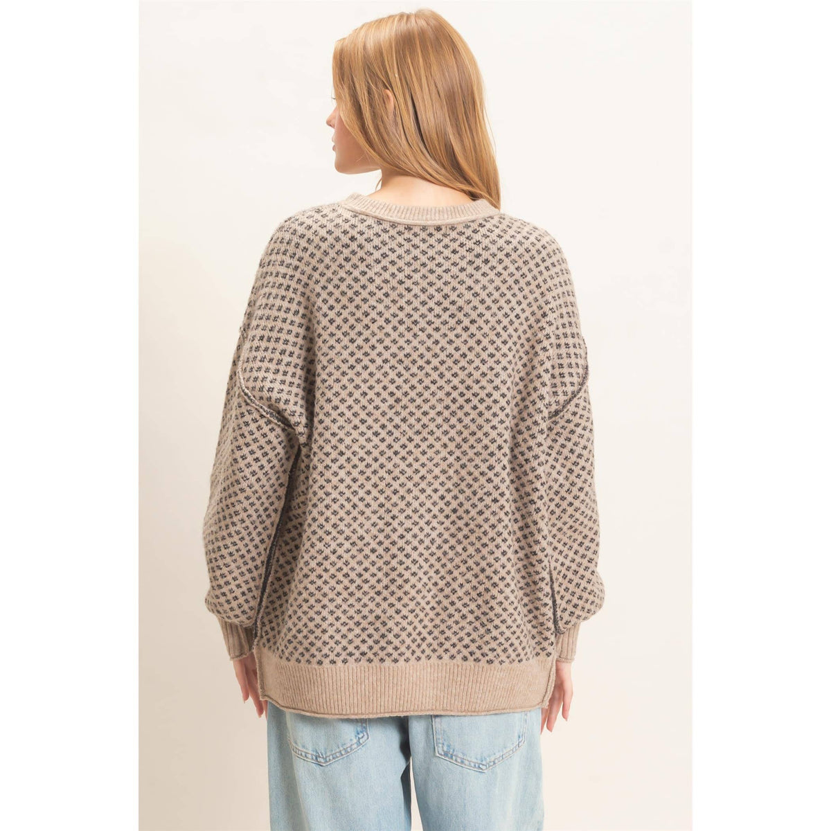 Diamond Jacquard Knit Sweater