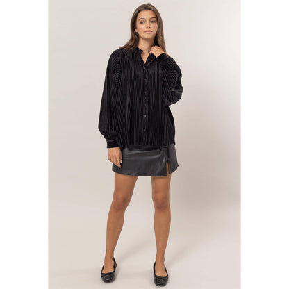 Velvet Striped Blouse