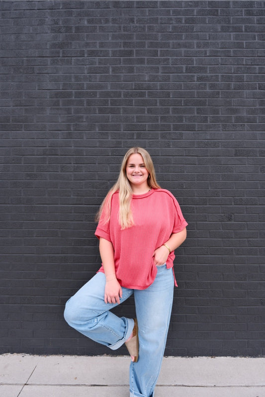 Plus Sunny Side Ribbed Top