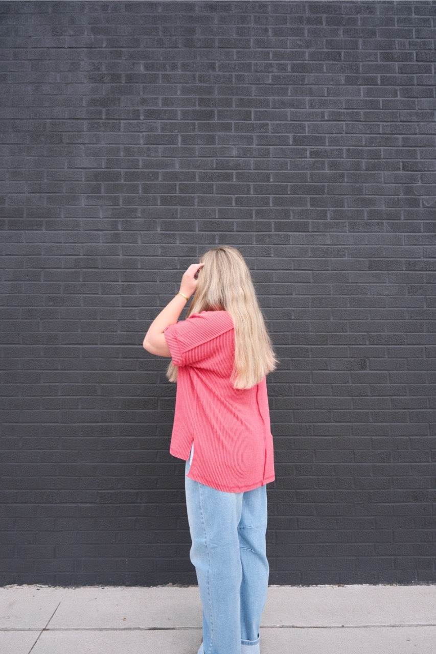 Plus Sunny Side Ribbed Top