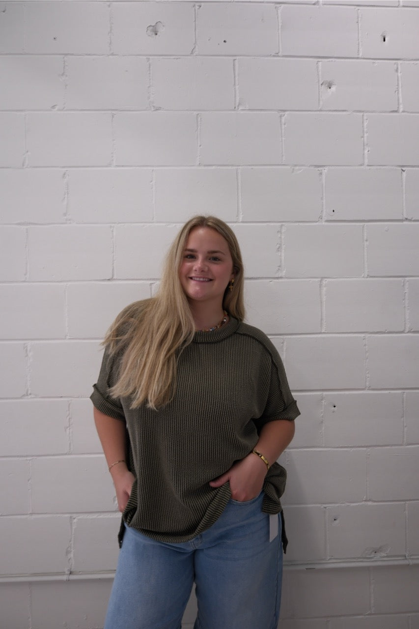 Plus Sunny Side Ribbed Top