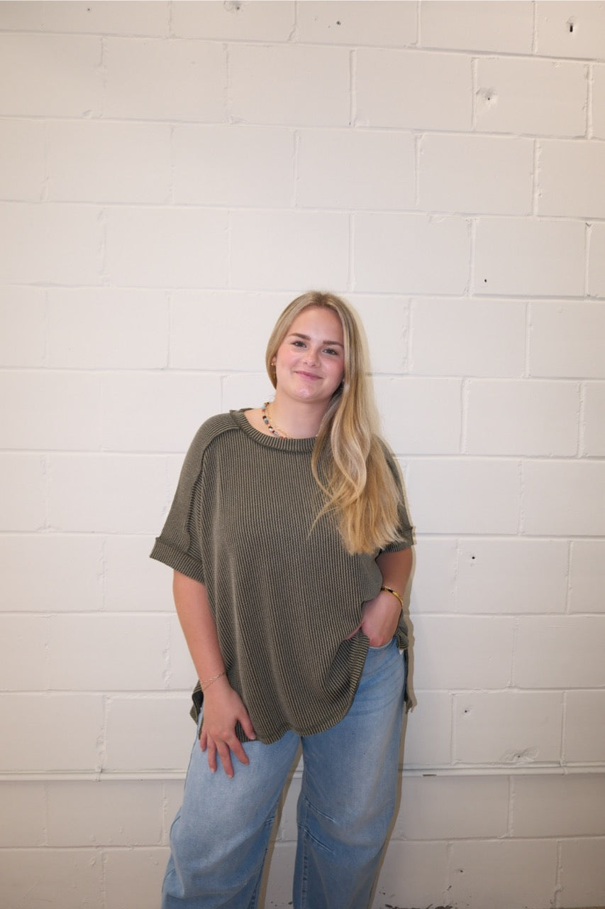 Plus Sunny Side Ribbed Top