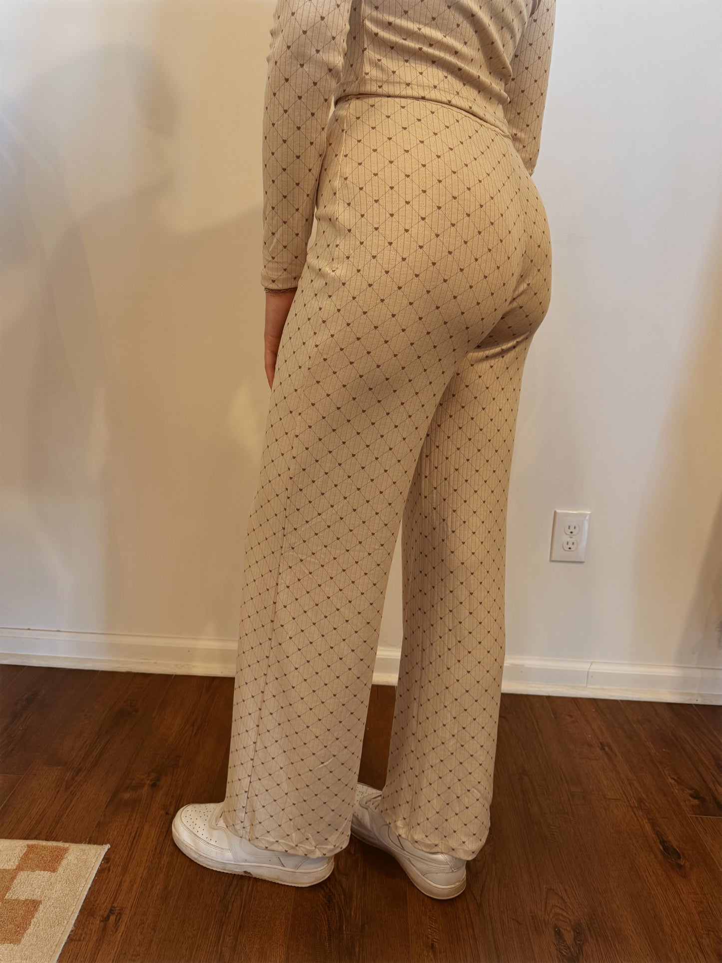 Heart Print Pointelle Lounge Set