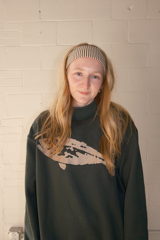 Catch of the Day Embroidered Mock-Neck Sweatshirt