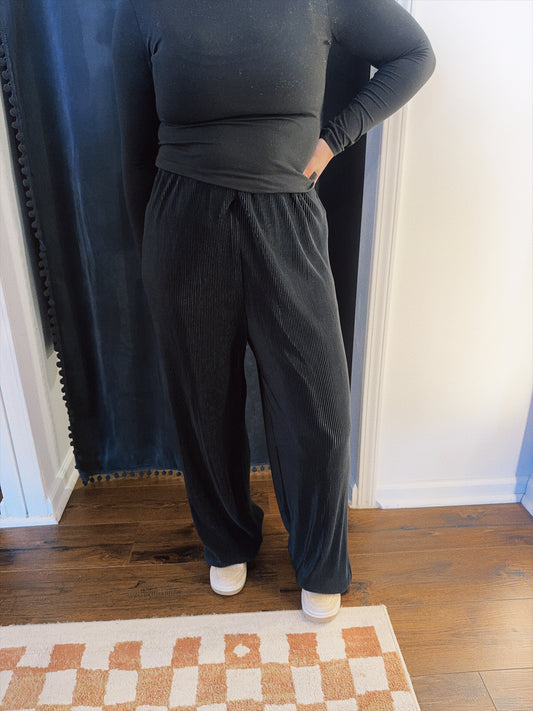 Plus Pleated Satin Wide Pants | FINAL SALE