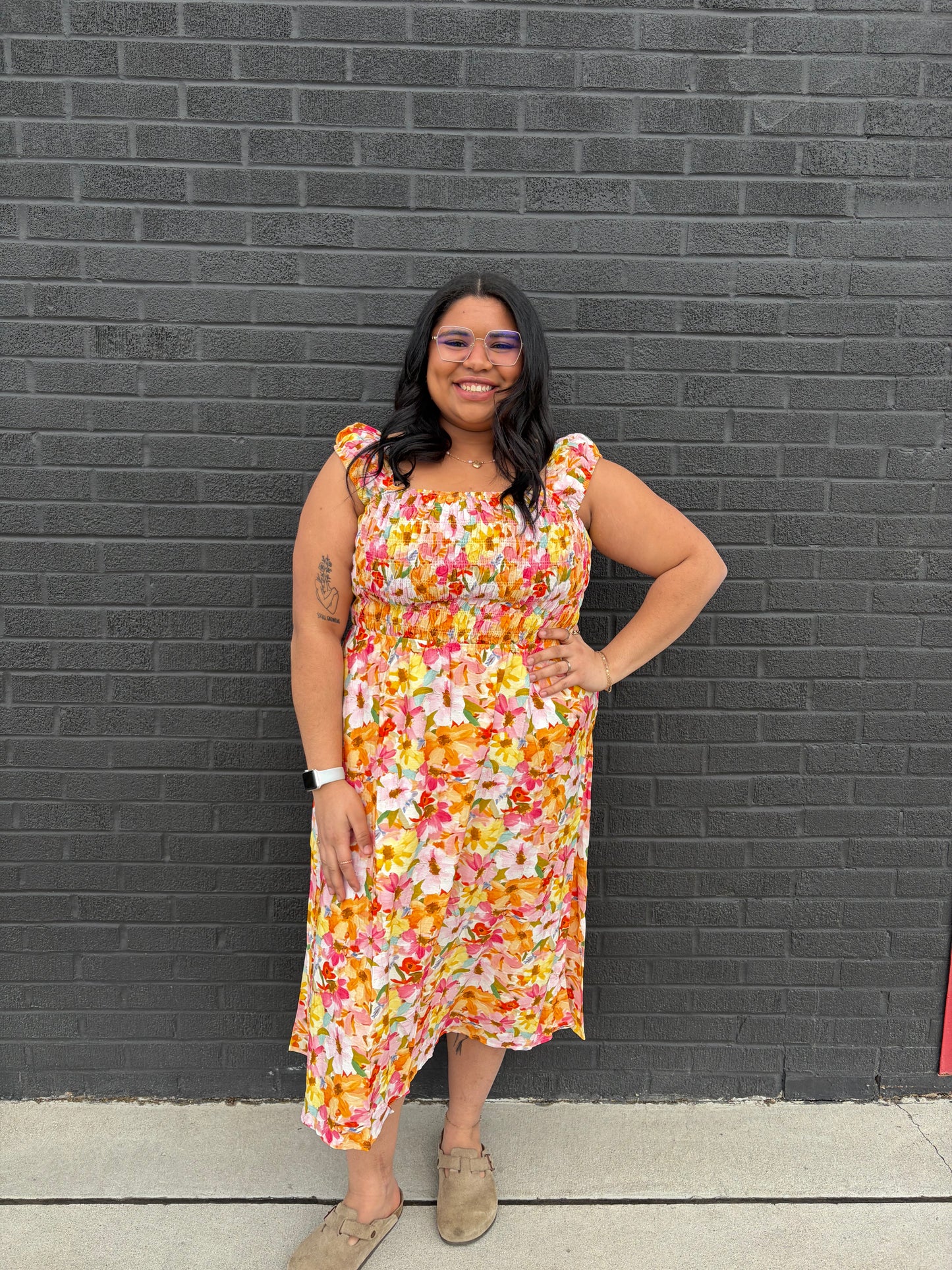 Plus Springy Floral Dress
