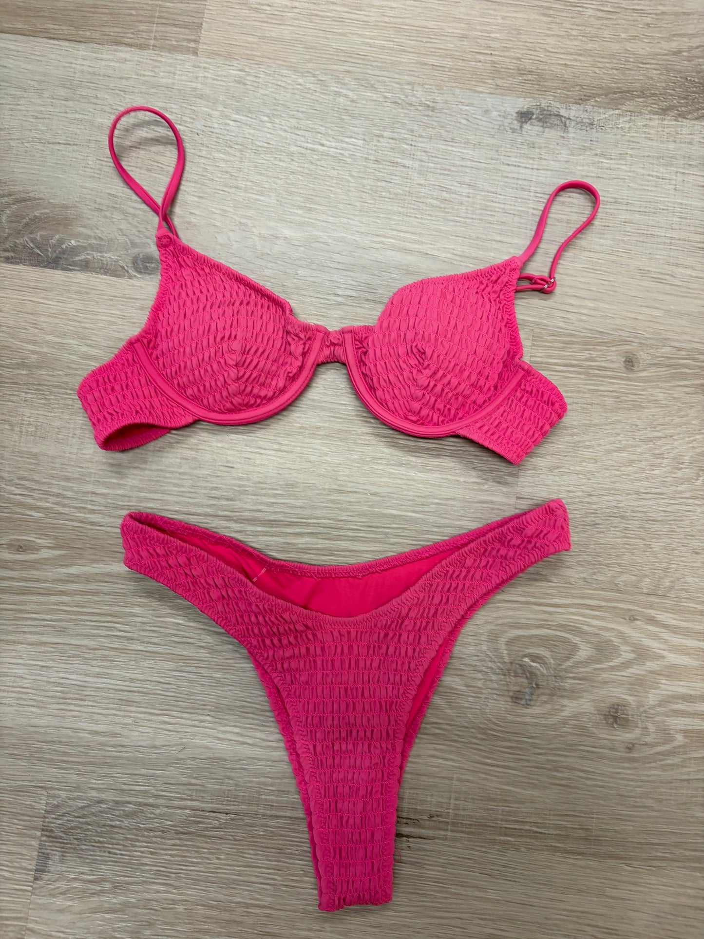 Pink Ribbed Suit