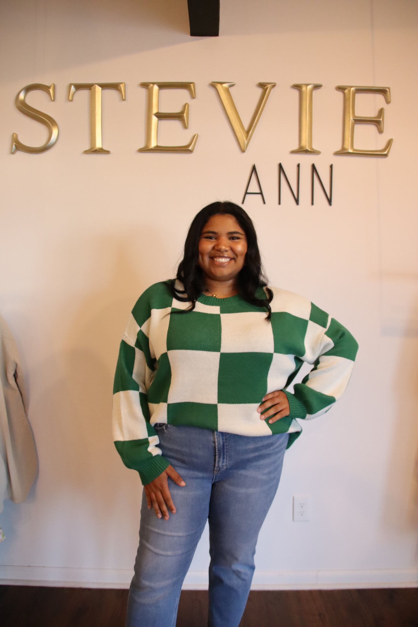Plus Cozy Checkmate Sweater