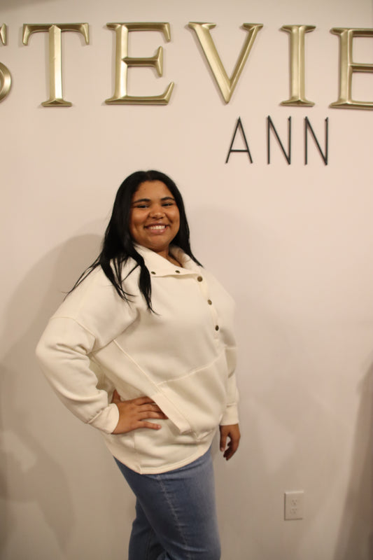 Plus Weathered Snap Sweatshirt